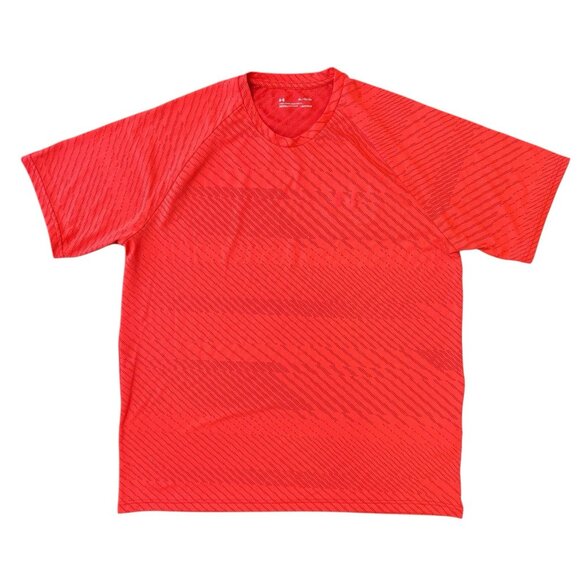 Under Armour T-shirt Velocity 2.0 Jacquard Mens XL  Training Gym Neon Orange - Picture 1 of 6